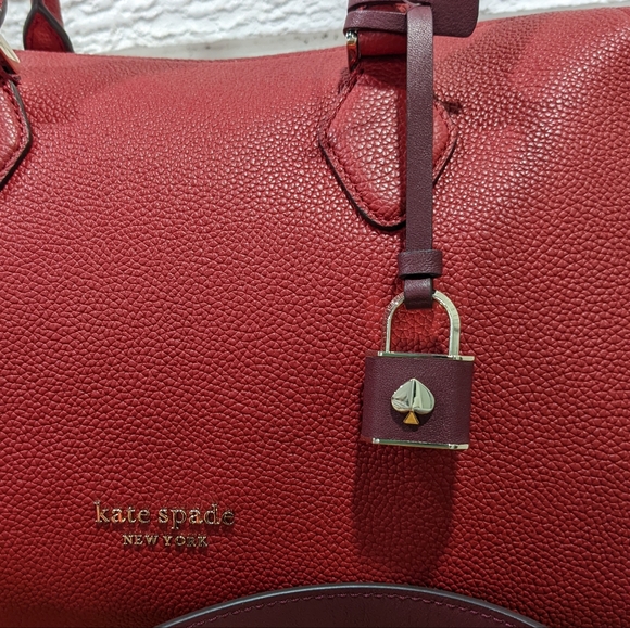NWT Kate Spade red currant pebbled leather MD satchel - Picture 2 of 11
